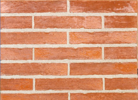 Mur de brique rouge